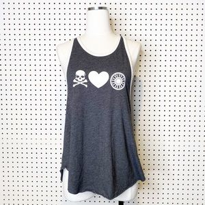 Soulcycle | Racerback Muscle Tank, Skull Heart Wheel Graphics Sz. S